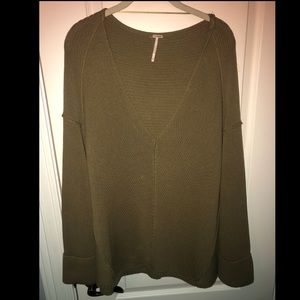 Free People Army Green sweater